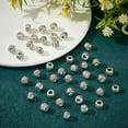 thumbnail image 3 of 40Pcs Antique Silver Beads 8mm Tibetan Metal Round Spacer Beads European Rondelle Loose Beads Alloy Beads for Bracelets Necklaces Jewellery Making Hole: 3.5mm, 3 of 4
