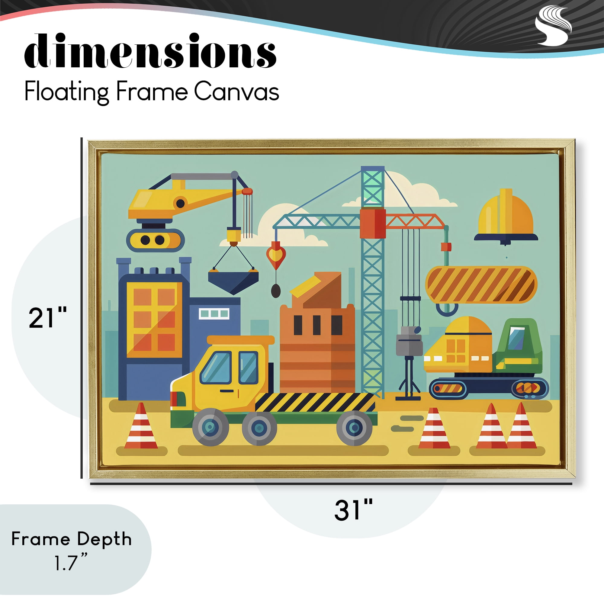 Stupell Industries Industrial Construction Site Gold Framed Floater Canvas Wall Art, design by Creative Studio