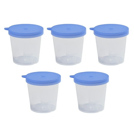 

5pcs Disposable Urine Cup with Scale with Lid for Sample Collection Sputum Cups