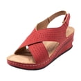 thumbnail image 3 of Ruyang Casual Side Hollow Belt Buckle Flat Bottom Roman Shoes Women'S Summer Sandals Fashion Women'S Womens Wedge Thong Sandals, 3 of 5