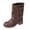 Brown, variant on Slouch Mid Calf Boots for Women Square Toe Motorcycle Boots | Soft Faux PU Leather Fall Boots with Buckle Design & Non-Slip Sole