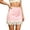 Pink, variant on Women Scalloped Lace Trim Glossy Acetate Bodycon Mini Skirt High Waist Tailored Elegant Pencil Casual Short Bottom 1PC S-L Plus Size Friendly