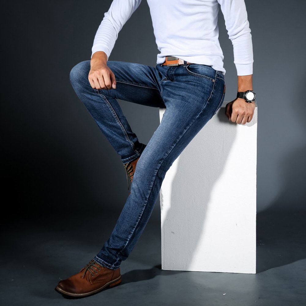 Bean Stretch Jeans Men's Straight Slim 