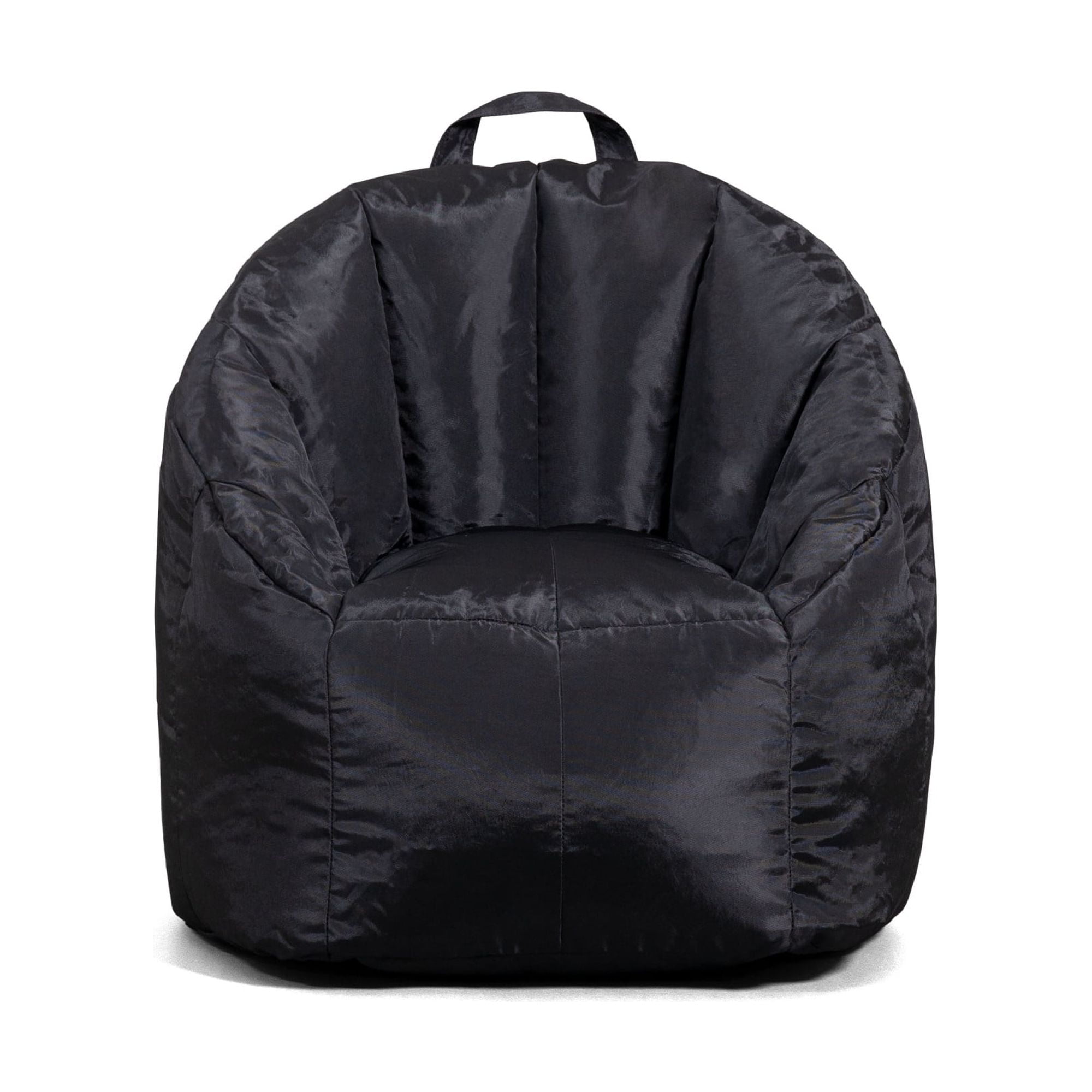(2 pack) Big Joe Joey Junior Bean Bag Chair for Kids, 1.5 ft Nylon Blend Lightweight Lounge Chair, Durable Polyester, Black