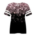 thumbnail image 4 of Bovemsi Plus Size V Neck T Shirts Women Short Sleeve Tops Casual Summer Tshirts Loose Fit Tee, Pink Women's Summer Short Sleeve T-Shirts, 3XL, 4 of 4