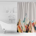 thumbnail image 4 of Extra Long Shower Curtain 72x84 Inch, Mountains Grey Shower Curtain Waterproof Bathroom Decor Coloured Multi Abstract Modern Painting Fabric Bath Curtain Set Accessories with Hooks, 4 of 6