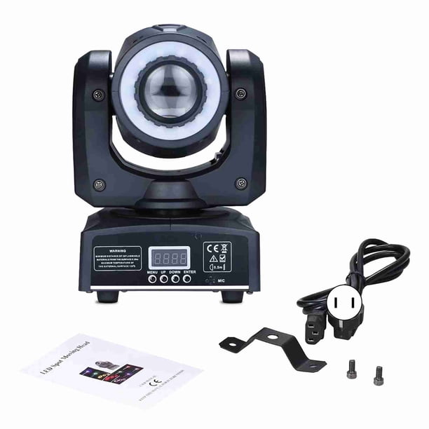Aoresac - Foco LED móvil de 60 W, 8 colores, 8 patrones, luces de DJ, focos DMX512 con control activado por sonido, iluminación de escenario para discotecas, fiestas, karaokes, bares y espectáculos