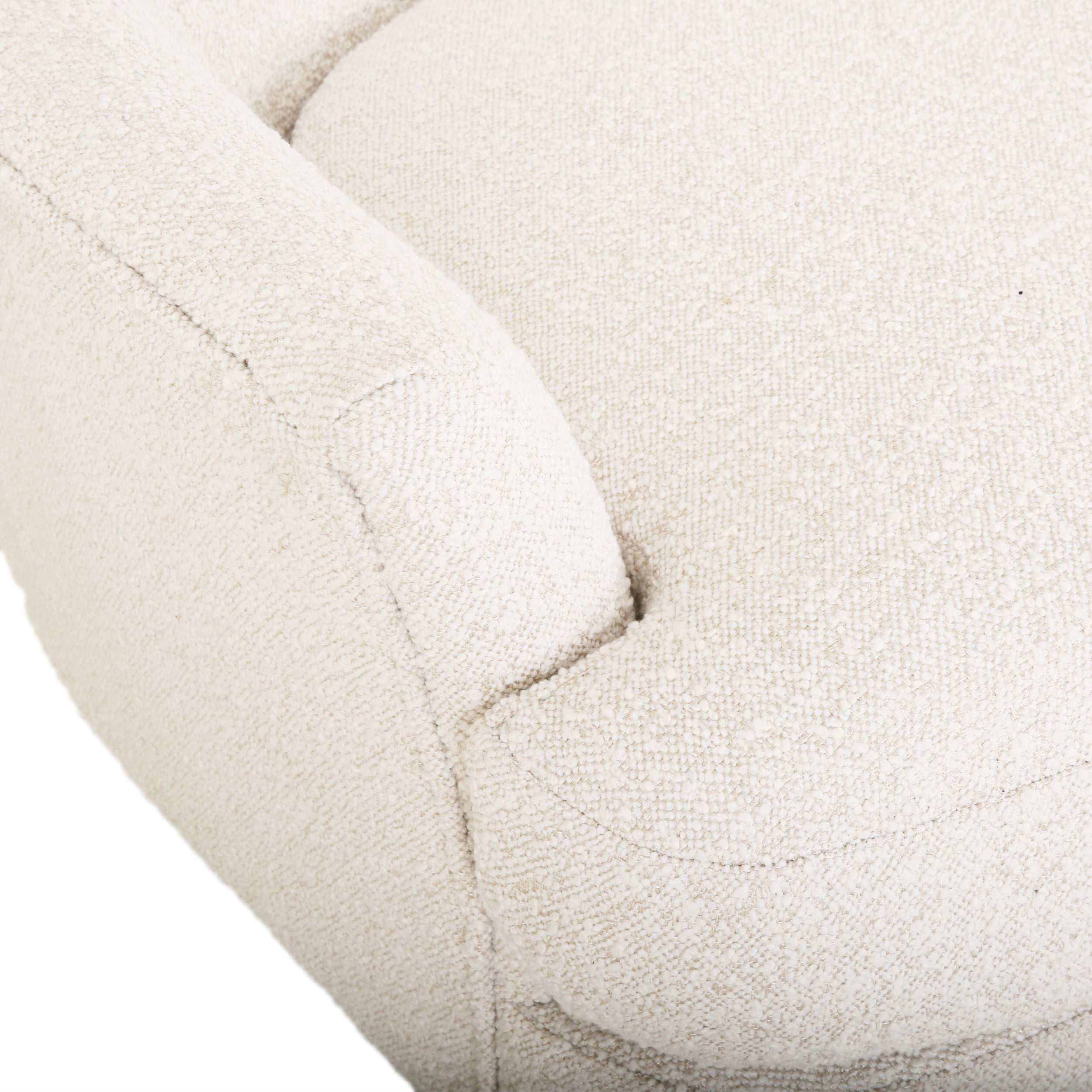 Noble House Willey Boucle Upholstered Club Chair and Ottoman Set, Almond and Matte Black