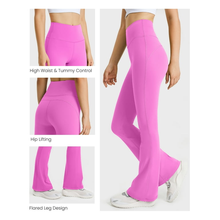 Flo Women's Tummy Control Sports Yoga Pants, Extra Large Pink