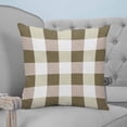 thumbnail image 4 of Brown White Buffalo Check 26x26 Pillow Covers Set of 2, Farmhouse Plaid Modern Geometric Throw Pillow Covers Decorative Couch Cushion Case, Microfiber Square Pillowcases for Bedroom Car Living Room, 4 of 7