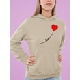 thumbnail image 2 of Love Balloon Heart Lettering  Hoodie Women -Image by Shutterstock, Female x-Large, 2 of 4