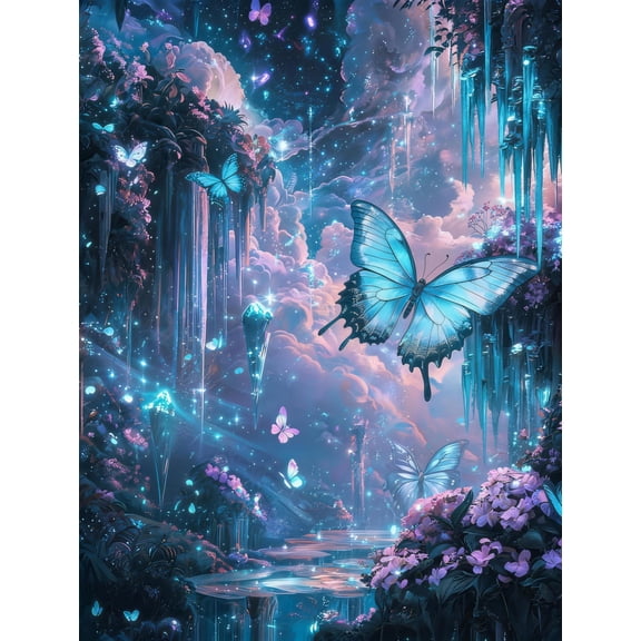 Butterfly 5D Diamond Art Painting Kits for Adult Beginners Home Decor 12x18 Inch