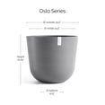thumbnail image 2 of Ecopots Oslo Durable Modern Round Indoor/Outdoor Recycled Based Composite Flower Pot Planter, Grey, 25.5", 2 of 4