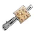thumbnail image 1 of Palamino Horse Selfie Pattern Square Tie Bar Clip Clasp Tack- Silver or Gold, 1 of 5