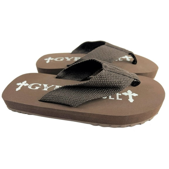 Gypsy Soule Traction Outsole Flip Flops, 1in Comfort Sole Thong Sandals, Brown