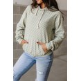 thumbnail image 3 of Women's Green Checkered Print Kangaroo Pocket Drawstring Hoodie - [ZhiHiMeRi] | (US 16-18)XL, 3 of 12