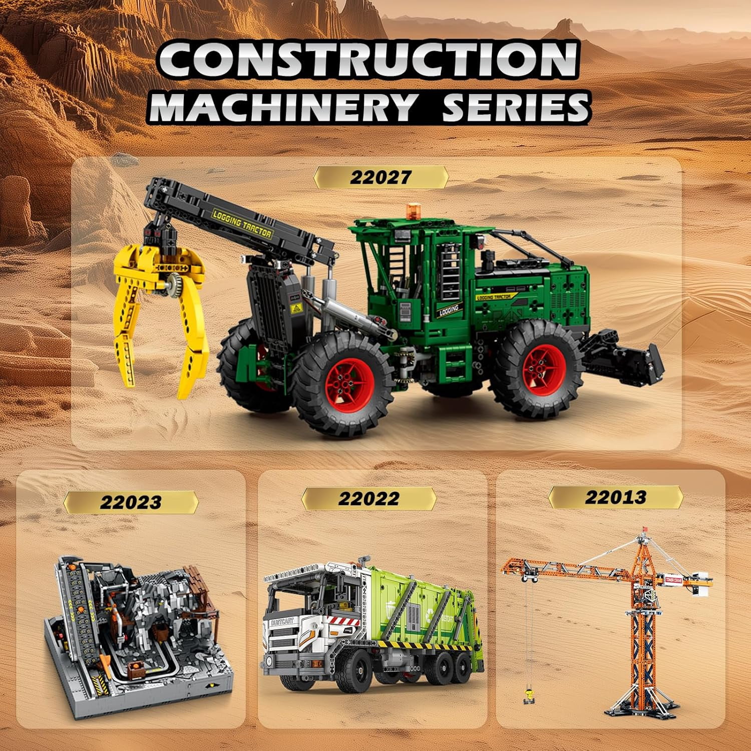Tractor Building Block Sets for Adults, RC Skidding Tractor Construction Vehicles Model Kit with 6 Motors, Engineering Collectible Display 22027, Technic Building Toys Gift for Adult