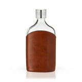 Viski Parker Leather- Wrapped Flask for Liquor, Whiskey Flask 7 oz Set ...