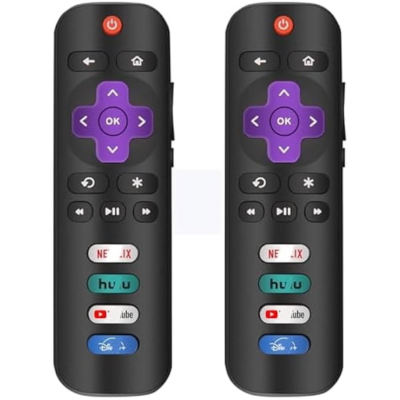 ccwmincc (Lot de 2) Remplacement Seulement pour Télécommande de Téléviseur Roku, Compatible pour TCL Roku/Hisense Roku/Sharp/Philips/Onn Roku/Insignia Roku (Pas pour Clé Roku et Boîte, Express Ou Lecteur)