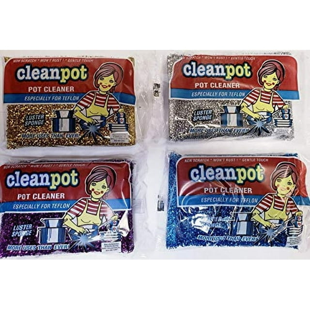 Cleanpot/Clean Pot Cleaner Luster Sponge Especially for Teflon (Package May Vary) Pack (8)