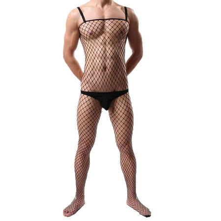 Sentmoon Lingerie for Men Men s Sexy Lingerie Hollowed Out No Need To Take Off Alluring Base Stockings Fishnet Stockings Valentines Lingerie Valentines Day Gifts for Him Fall Saving