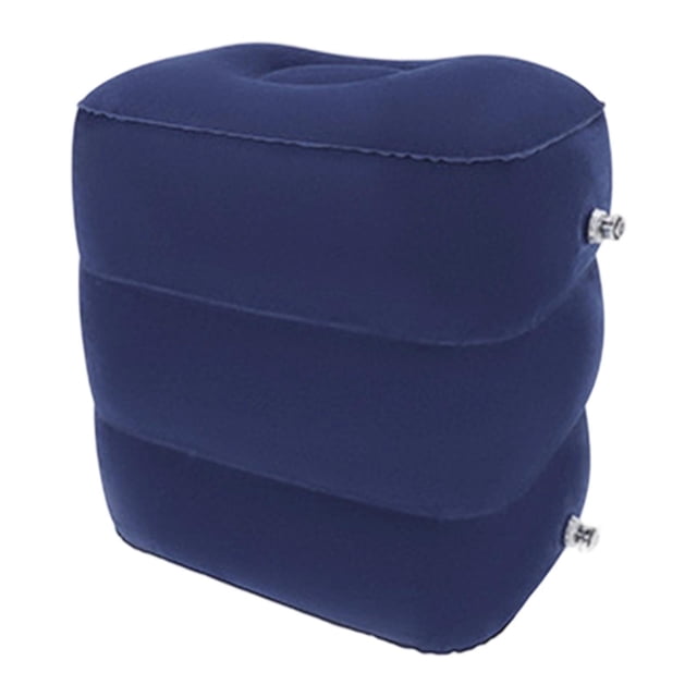 Abbracc Inflatable Travel Foot Rest Adjustable Height for Long Trip Office Home Cars Blue
