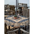 thumbnail image 2 of Outdoor Tablecloth with Umbrella Hole Zipper Orange Blue Southwestern Round Tablecloth 54" Waterproof Outside Table Cloth Antique Boho Farmhouse Ethnic Patio Table Cover Tablecloths for Picnic Party, 2 of 8