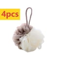 thumbnail image 2 of Qocolcyl 4 Pack Loofah Sponge Shower Loofahs Bath Sponges Mesh Balls Beige Color for Body Scrubber Exfoliator Wash Back Scrubber Bathroom Men Women - Scrubbers Cleaning Bathing Accessories, 2 of 2