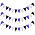 thumbnail image 1 of JHZMCRX Guirnalda de Banderines Triangulares con Brillantina 3 Paquetes Negro Azul, 1 of 9