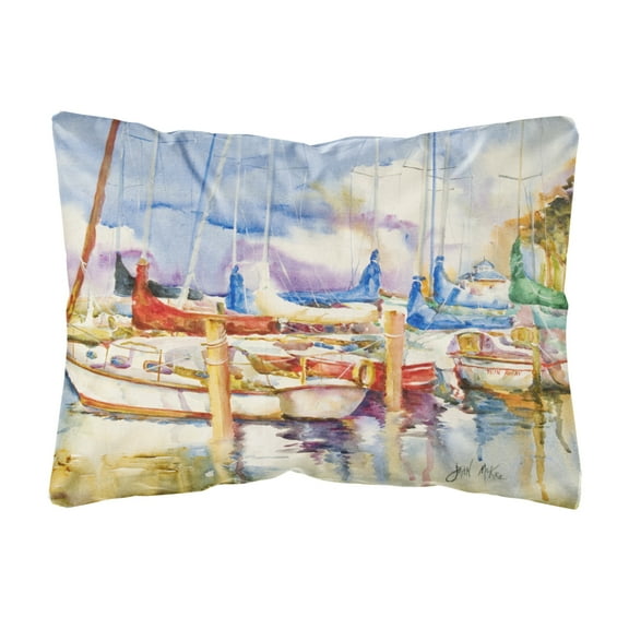 End Stall Sailboats Canvas Fabric Decorative Pillow