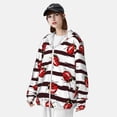 thumbnail image 3 of Balery Ladybugs on Black and White Striped1 Sudadera ligera de manga larga con capucha y protección solar UPF 50+ para hombre y mujer, ideal para pesca y running-X-Large, 3 of 7