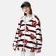 thumbnail image 3 of Fotbe Ladybugs on Black and White Striped1 Chaqueta con Protección Solar UPF 50+ para Hombre y Mujer, Camisa con Capucha y Bolsillos-Small, 3 of 7