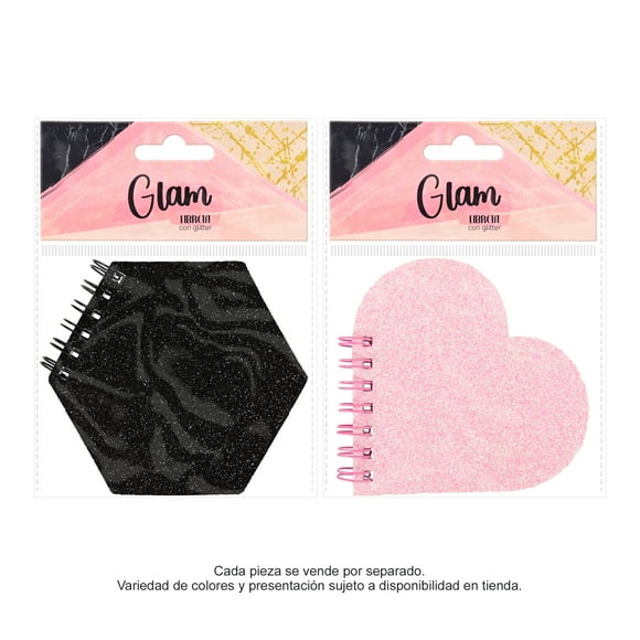 Libreta con Glitter Prichos Glam Multicolor de Carton Papel y Plastico Varios Modelos 1 Pieza