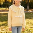 thumbnail image 6 of Mooqilaa Girls Crew Neck Sweaters, Pullover Knitted Casual Long Sleeve Winter Tops Yellow Size 1-2 T, 6 of 7
