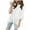 White, variant on fatyb Women's Tops Drawstring 3/4 Length Sleeve Shirts Crewneck Comfy Casual Loose Blouses Tees