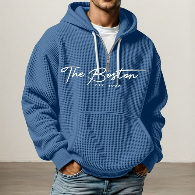 MHFRRA Sudadera con Capucha, Suave y Cómoda, Ideal para Uso Casual Al Aire Libre y Ropa Deportiva de Estilo Moderno Azul
