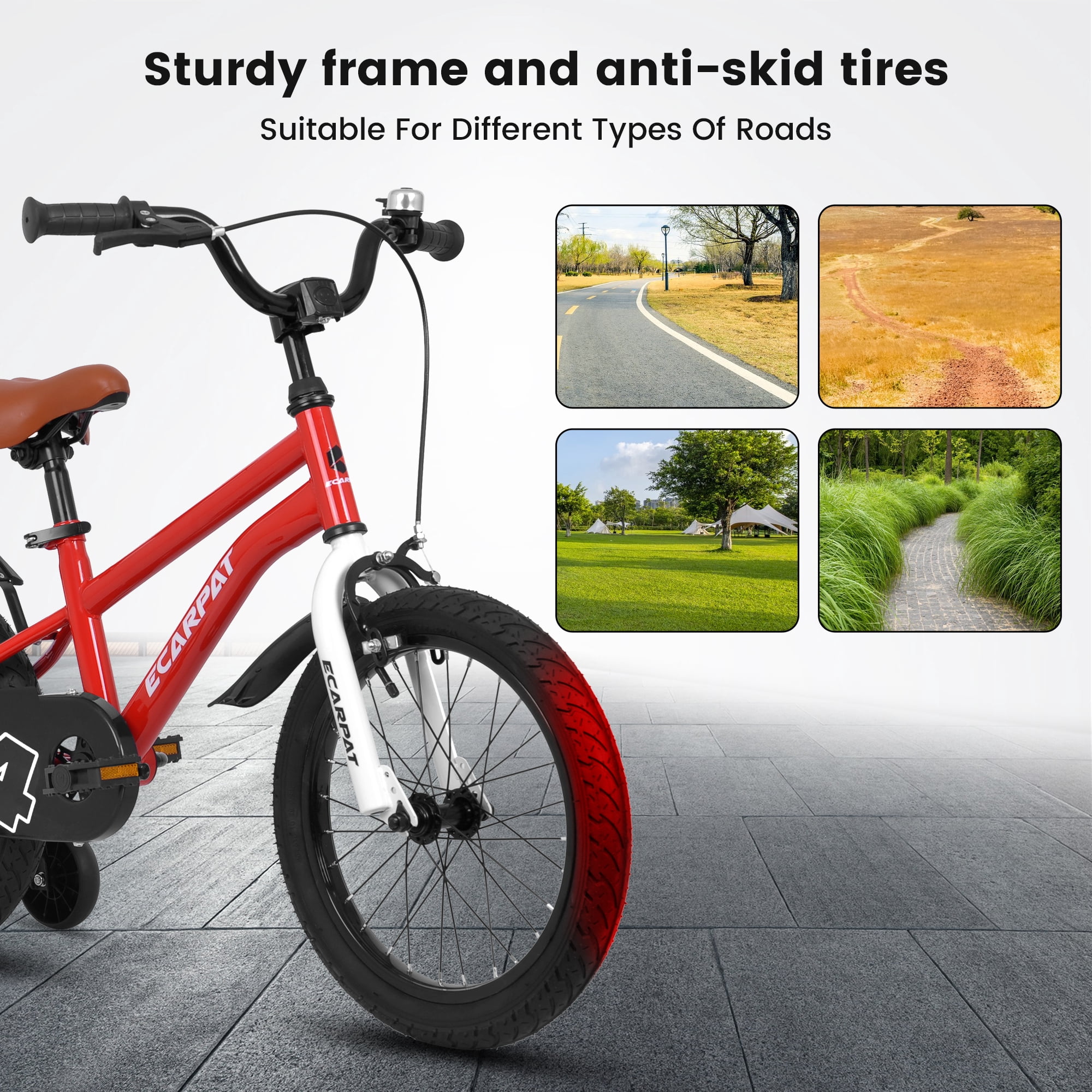 Ambifirner 14"/16"/20' Freestyle BMX Bike with Training Wheels High Carbon Steel Frame ,Under 100$ Bike with Water Bottle