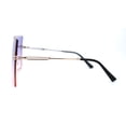 thumbnail image 4 of Oversize Shield Square Rimless Rectangle Flat Top Sunglasses Gold Purple Pink, 4 of 4