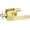 Brushed Gold, variant on Klamerit Steel Gray Door Handles Interior with Lock, Zinc Alloy Privacy Door Locks Interior for Bedroom & Bathroom, Heavy Duty Modern Keyless Lever, Reversible for Left or Right-Handed