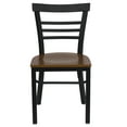 thumbnail image 6 of Flash Furniture HERCULES Series Black Three-Slat Ladder Back Metal Restaurant Chair - Cherry Wood Seat, 6 of 7