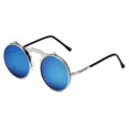 thumbnail image 1 of KAIYANG Gafas de sol estilo steampunk de metal retro con tapa, divertidas y con personalidad, para hombres y mujeres, para tiro callejero, con montura redonda y espejo Prince COLOR 3, 1 of 1