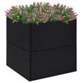 thumbnail image 1 of vidaXL Garden Planter Black 80x80x80 cm Poly Rattan, 1 of 4