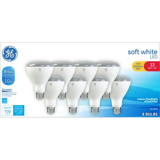GE Led 10W (65W Equivalent) Soft White, Br30 Indoor Flood Light Bulb