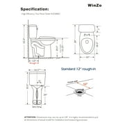 WinZo WZ5888C 21.25-inch Extra Tall Two Piece Toilet Elongated 1.28 GPF Front Flush for Seniors Porcelain White