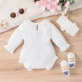 thumbnail image 2 of Uccdo 0-24M Baby Girls Autumn Clothes Long Sleeve Ruffled Bodysuit Romper + Headband, 2 of 8