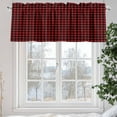 thumbnail image 5 of Red and Black Buffalo Check Plaid Valances for Windows, 42 x 18in, Lattice Classic Black Red Rod Pocket Kitchen Valance Curtain Light Filtering Window Treatments for Living Room Bedroom, 1 Panel, 5 of 7