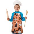 thumbnail image 2 of Halloween Cats with Pumpkin and Bat Motifs Kids Aprons for Girls and Boys,Adjustable Neck Strap Toddler Aprons for Kids Cooking Baking,23.6"x19", 2 of 7