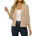 thumbnail image 2 of Women's Lightweight Lace Crochet Bolero Cardigan 3/4 Sleeve Knit Shawl Top, 2 of 6
