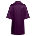 thumbnail image 5 of Sakmal Button Front Pajama Dress for Women Sleepshirts Silky Sleep Dress Short Sleeve Purple Sleepshirts, 5 of 5