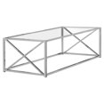 thumbnail image 1 of Monarch Specialties Coffee Table, Accent, Cocktail, Rectangular, Living Room, 44"l, Metal, Tempered Glass, Chrome, Clear, Contemporary, Modern, 1 of 4